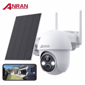2K Solar Security Camera with Spotlight, ANRAN 360° View Wireless Outdoor Camera